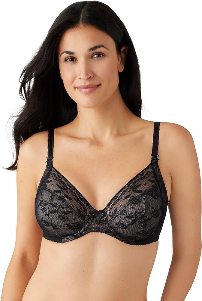Wacoal Women\'s Lifted in Luxury Bra, Black, US 34C