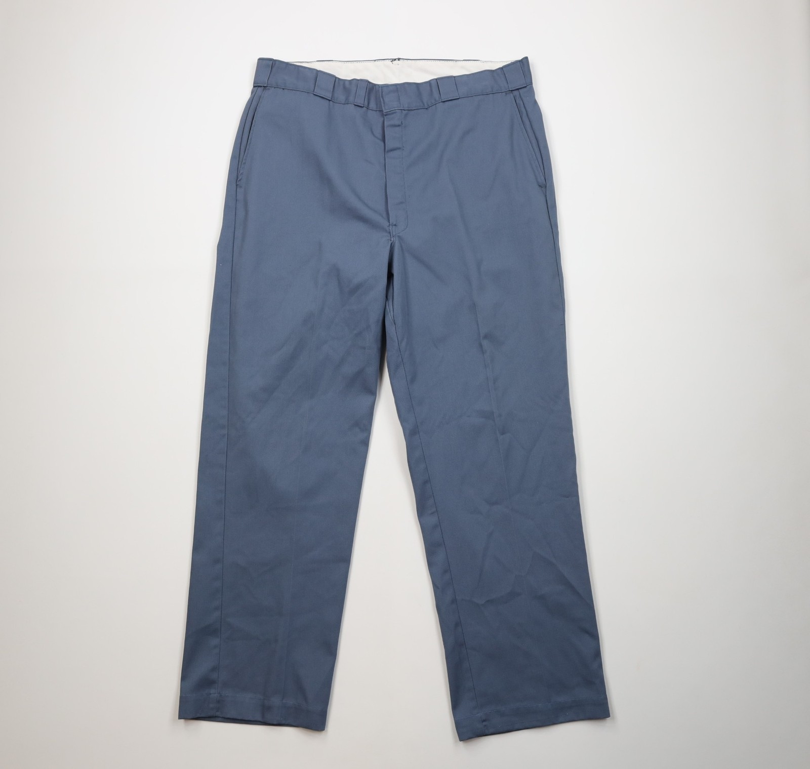 Vintage 60s Dickies Mens 38x31 Faded Wide Leg Workwear Mechanic Pants Blue USA