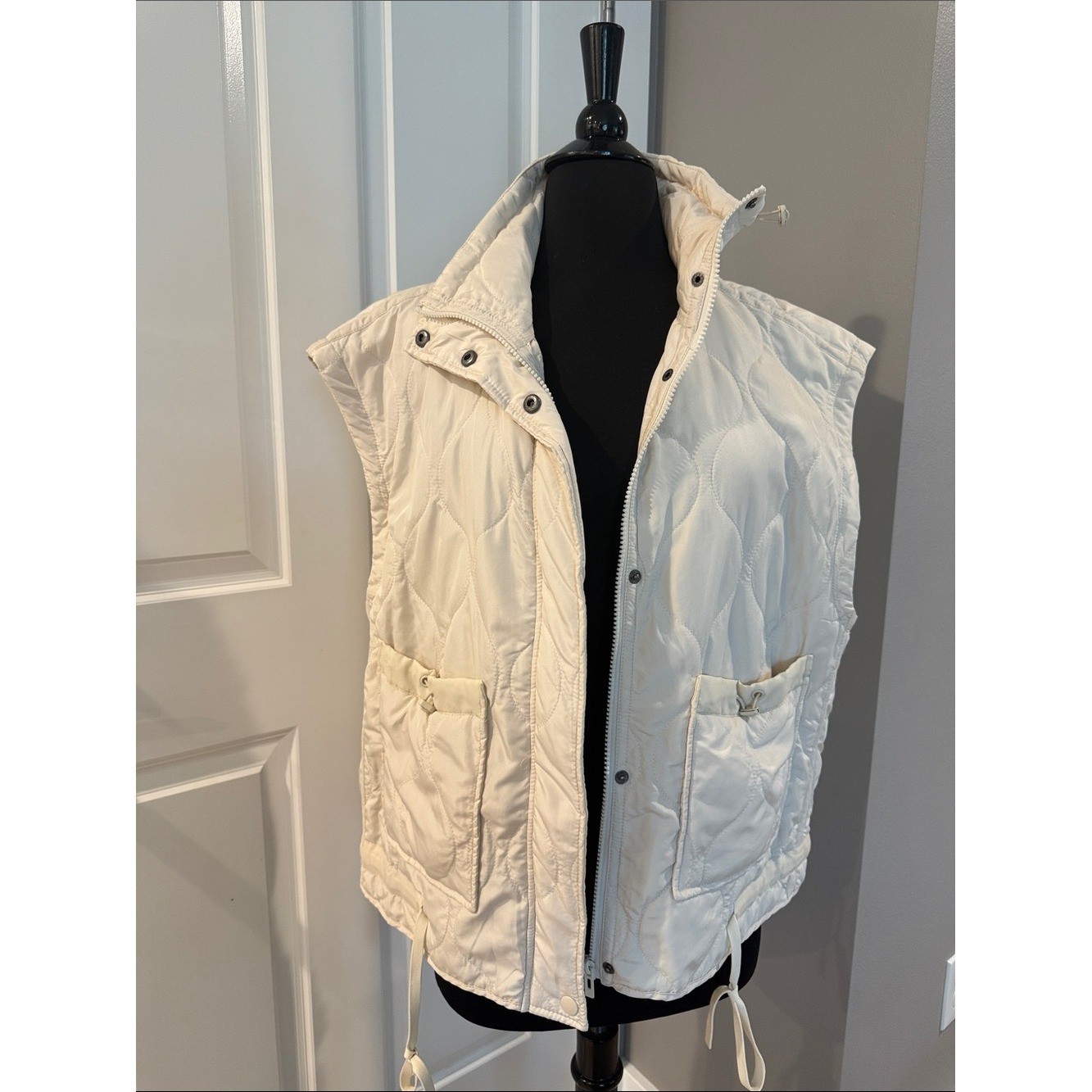 Thread & Supply Cream Quilted Sleeveless Vest