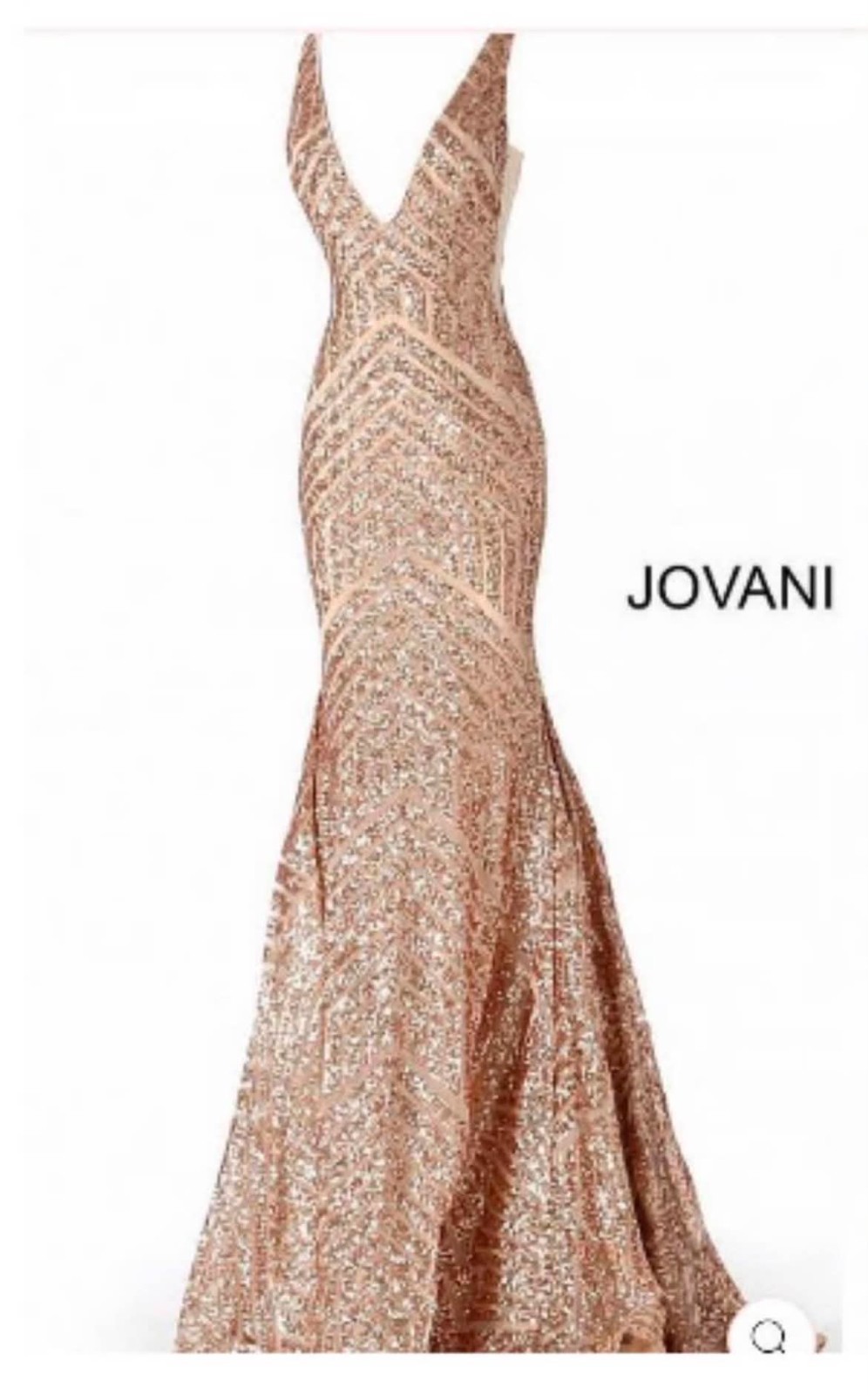 Jovani Rose Gold Sequined Prom dress