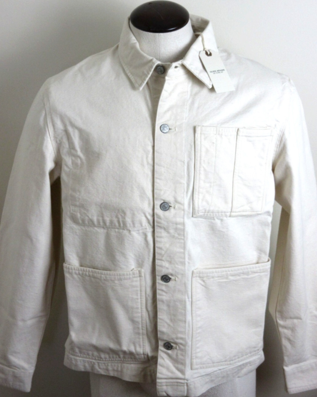 OOBE Brand Men\'s Canvas Cotton Chore Coat Natural White NWT 
