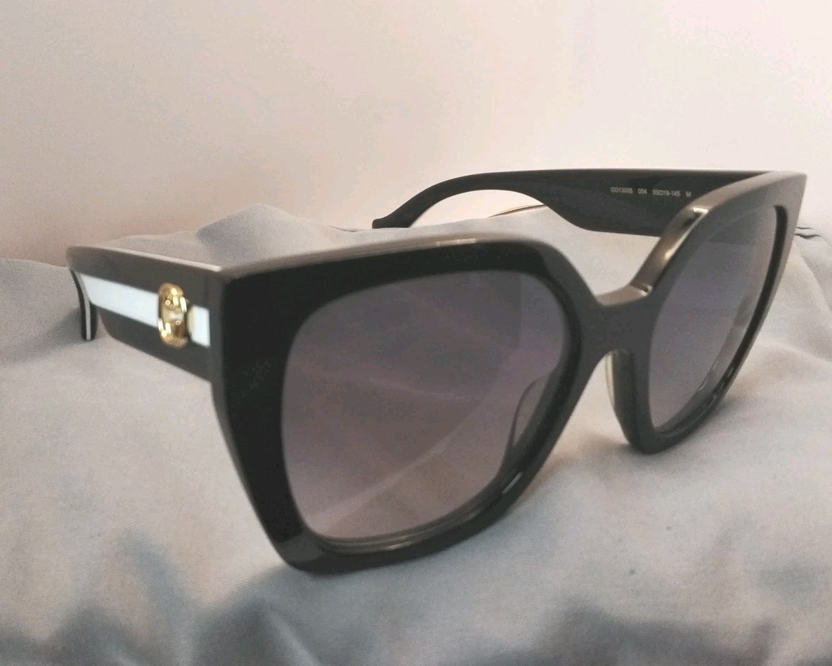 GUCCI GG1300S 004 Black/Gray Gradient 55-19-145 M Sunglasses New Authentic