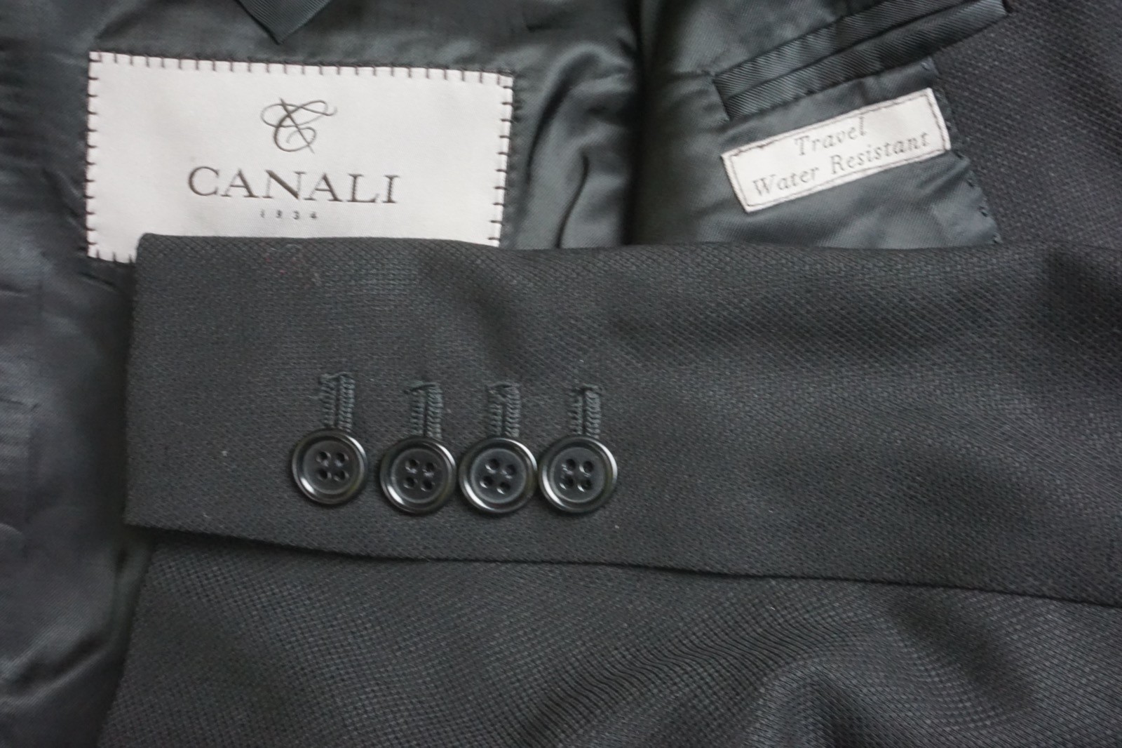 Canali Black Woven Travel Water Resistant Sport Coat Jacket Sz 40R