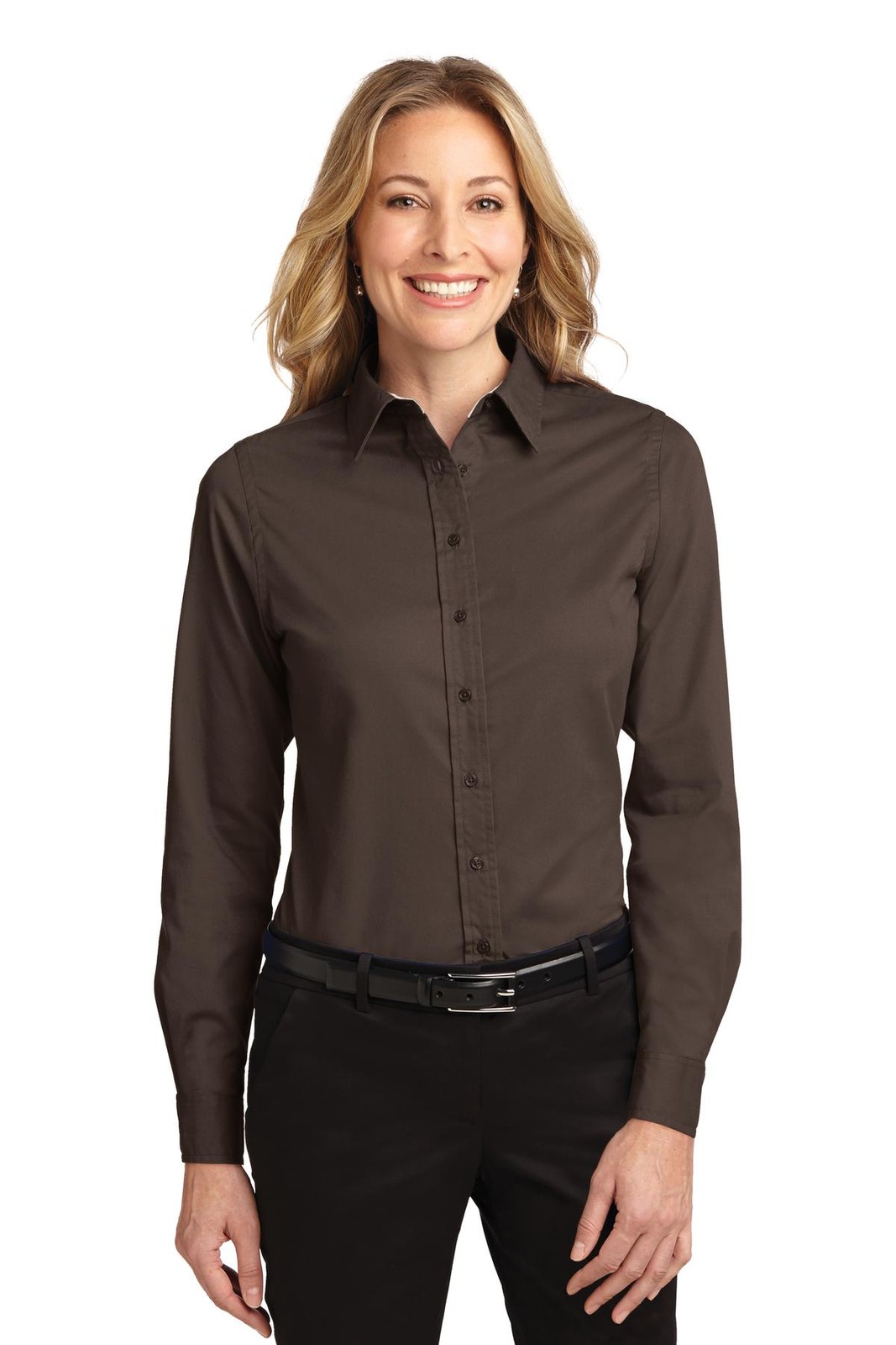 Port Authority L608 Women's Cotton/Polyester Long Sleeve Easy Care Soft Shirt