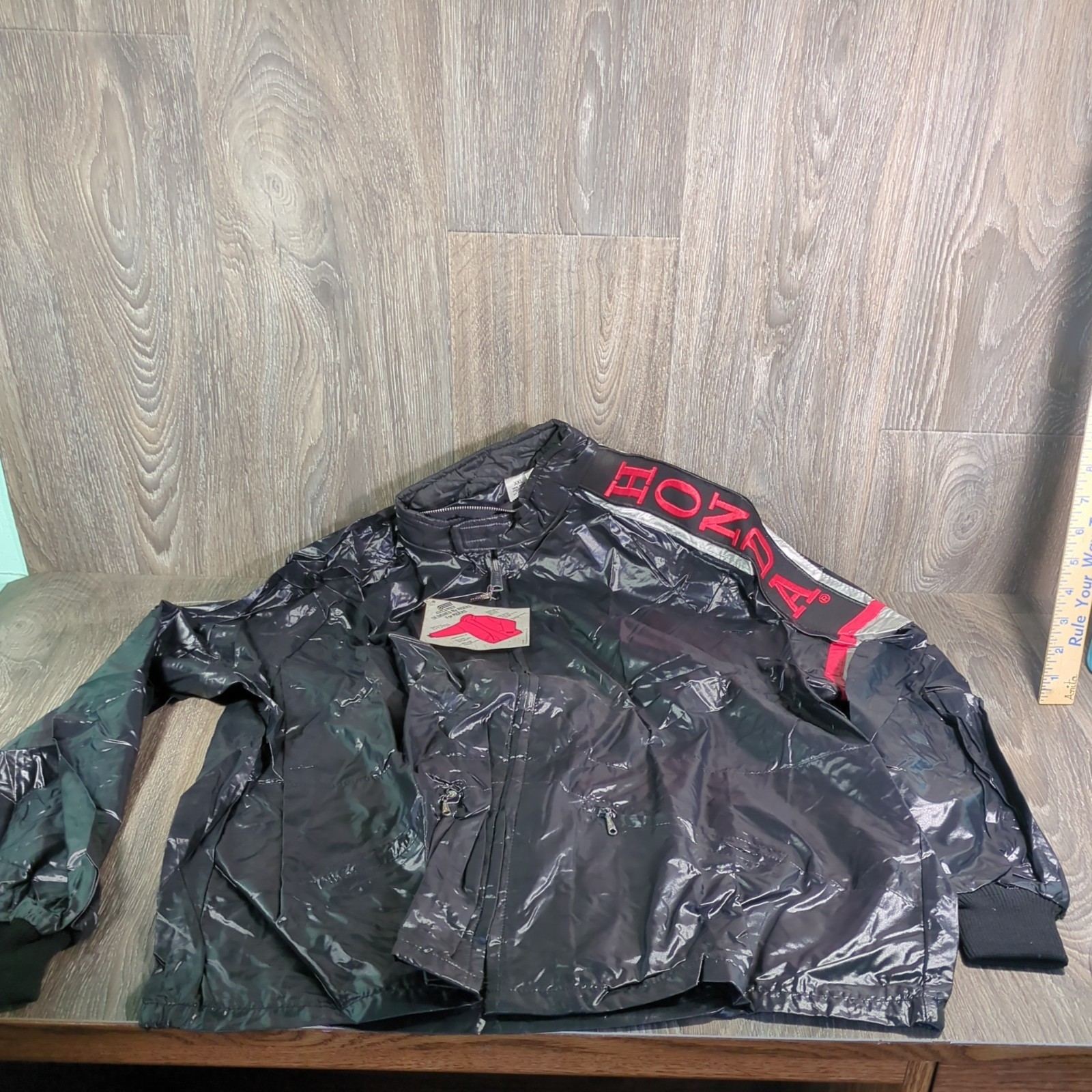 Vintage Honda Hondaline Racing Jacket Black Nylon USA 80s Windbreaker XXL