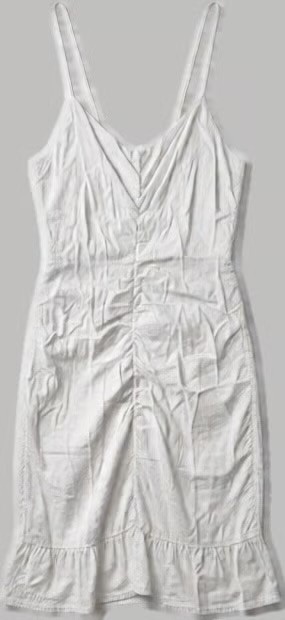 Zara Ruched Front Mini Dress Women\'s Asymmetrical Hem White Size XS