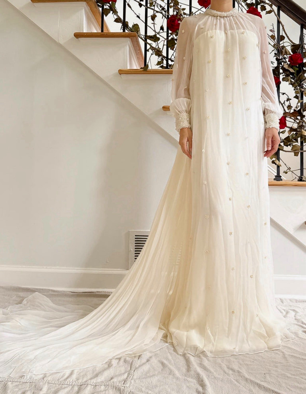 Vintage 1960s Chiffon Gown