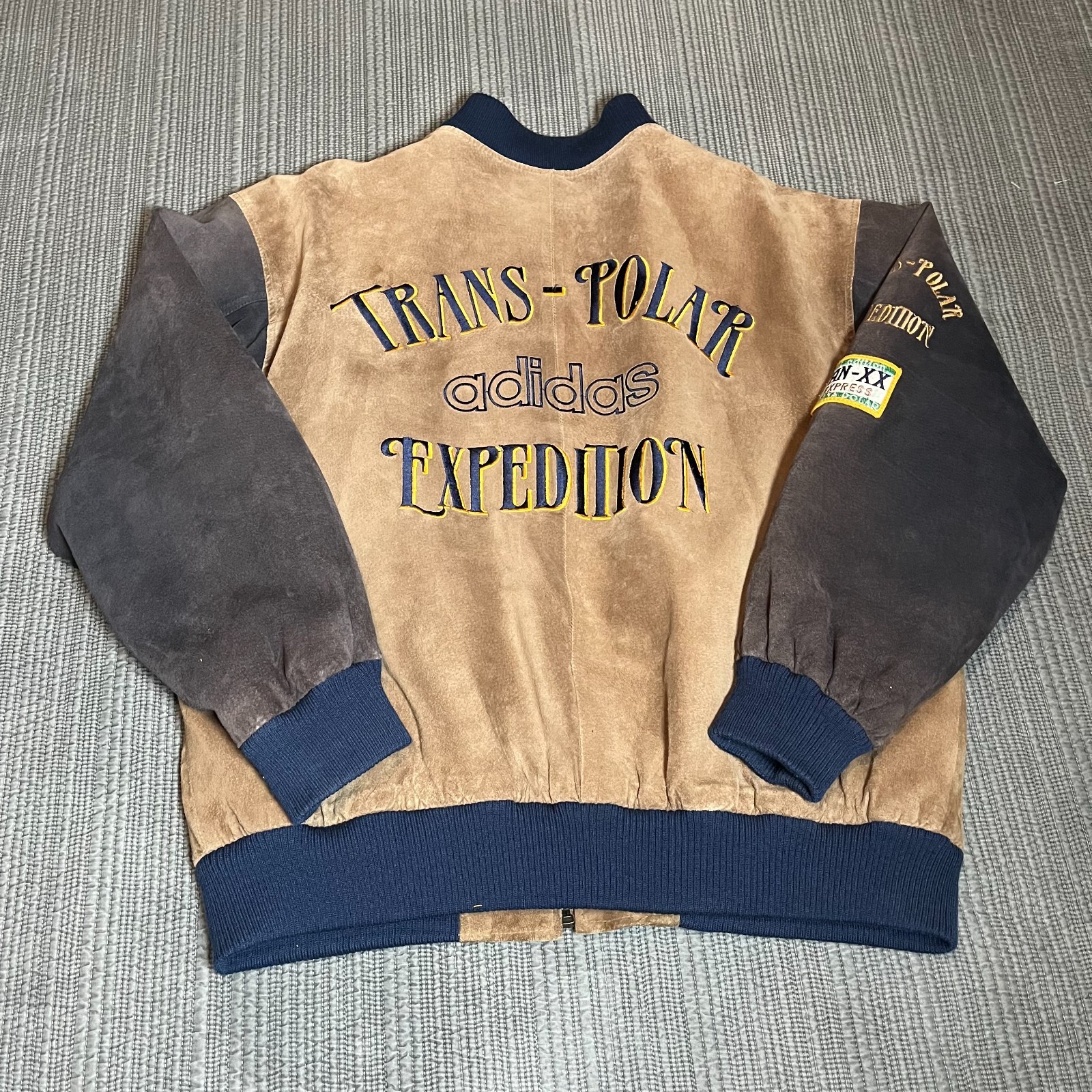 Vintage 90s Adidas Trans-Polar Expedition Jacket Suede Large Pan-XX Express Rare