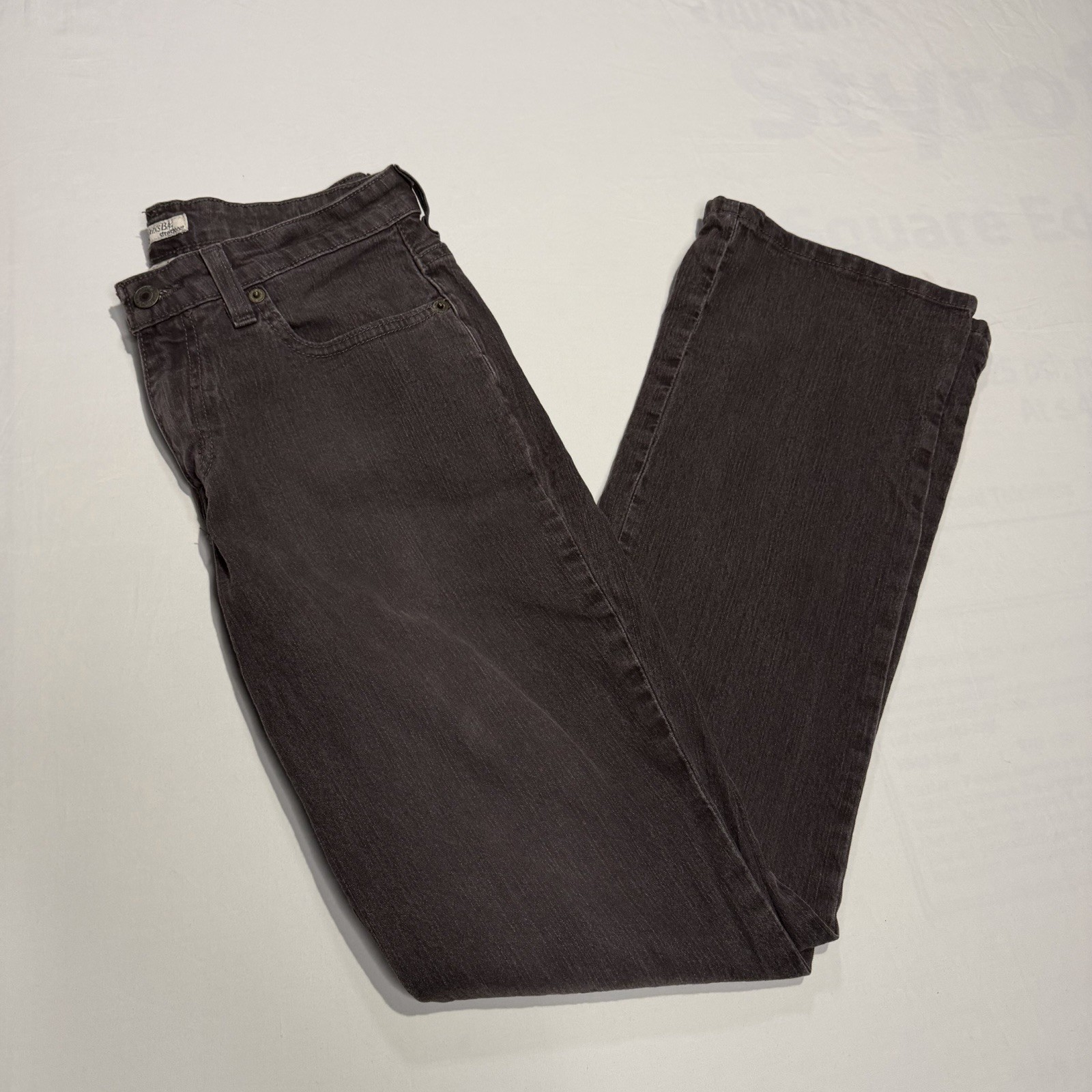 St. John’s Bay Women’s Stretch Bootcut Jeans Size 6 Dark Gray Faded Denim