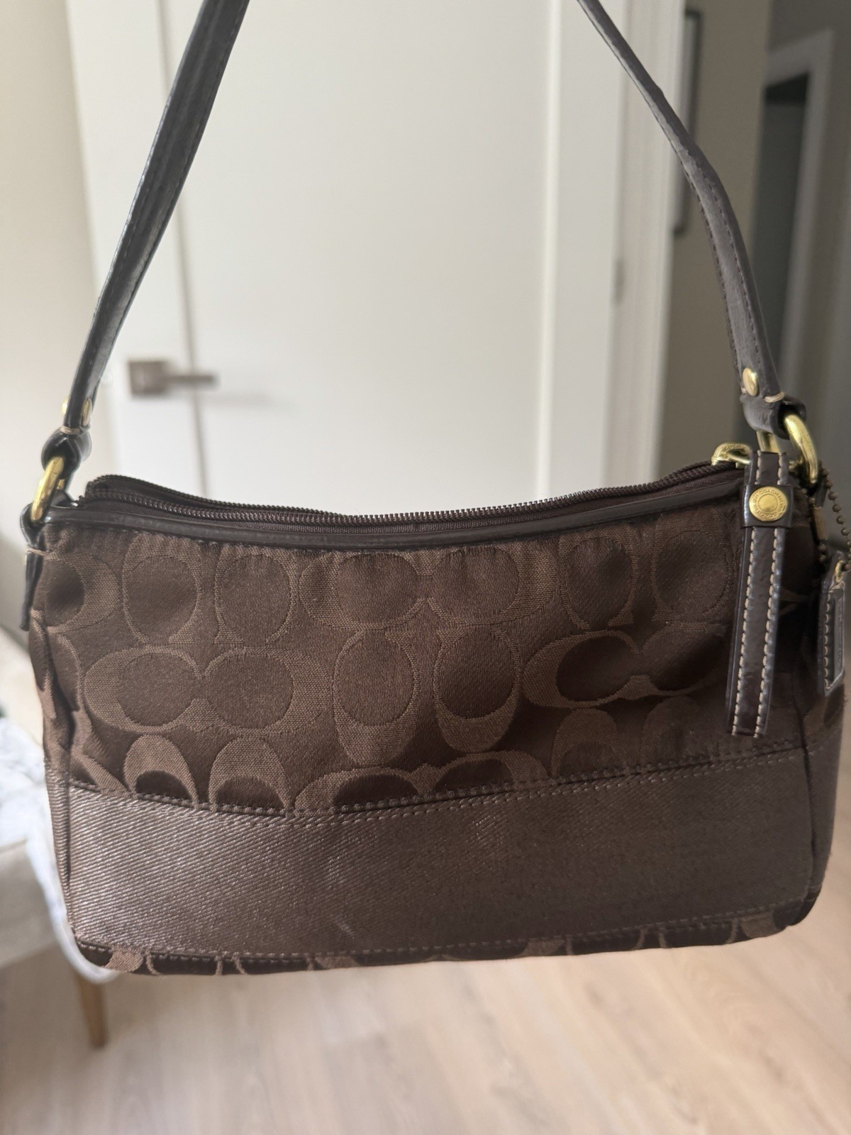 Coach Legacy Women\'s Shoulder Bag Vintage Y2K Monogram Signature, Small, Brown