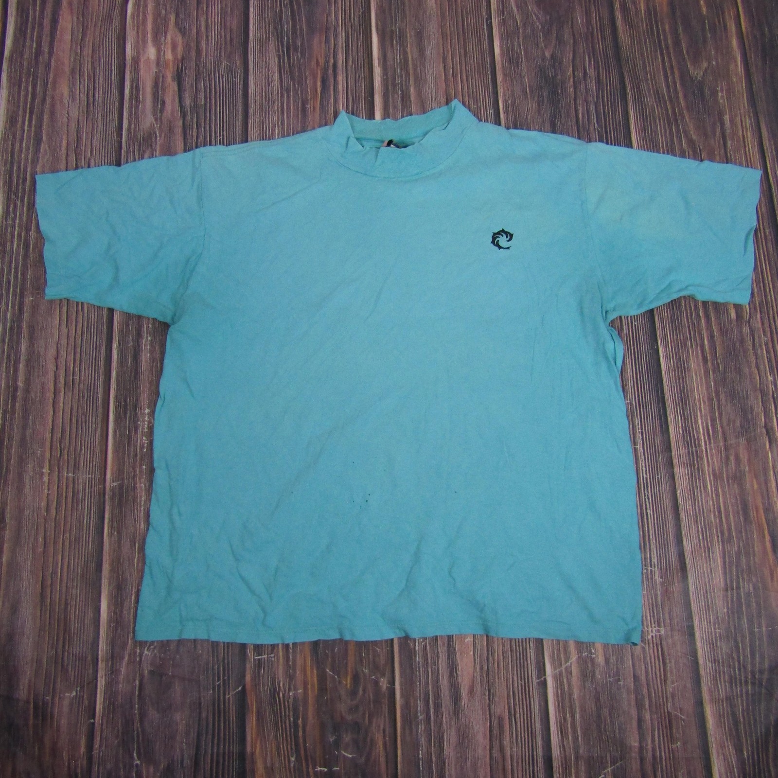 Vintage Dog Face Shirt Mens Extra Large Dolphin Spiral Embroidery Made USA 90s