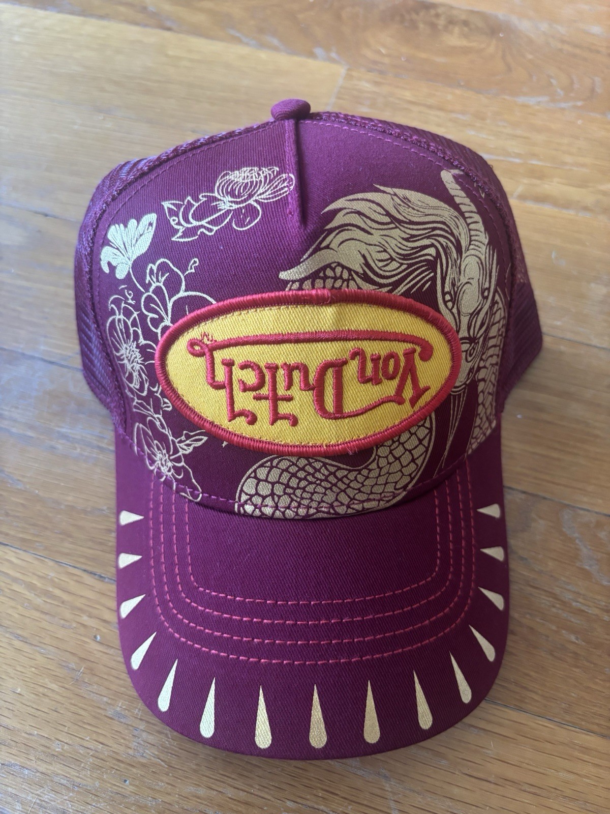 Von Dutch Burgundy Mermaid Graphic Print Trucker Hat, One Size