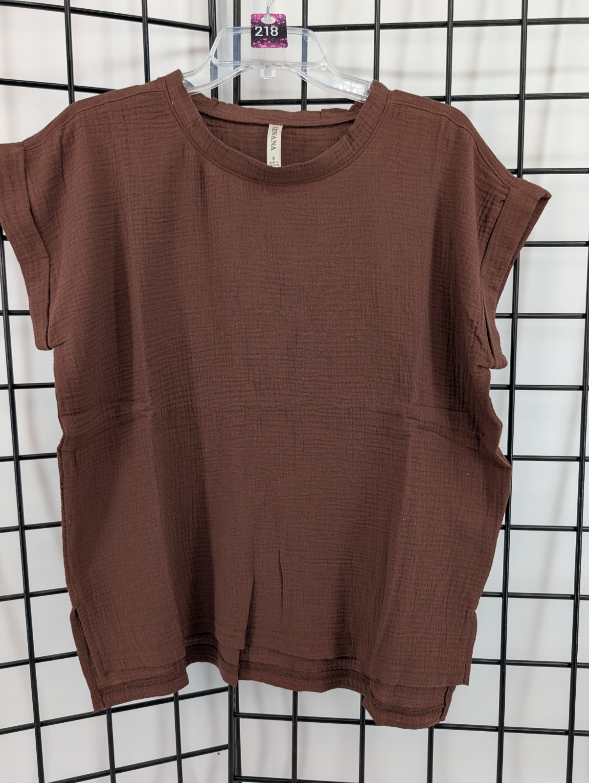 Zenana QT-7266Y Gauze Short Sleeve Top