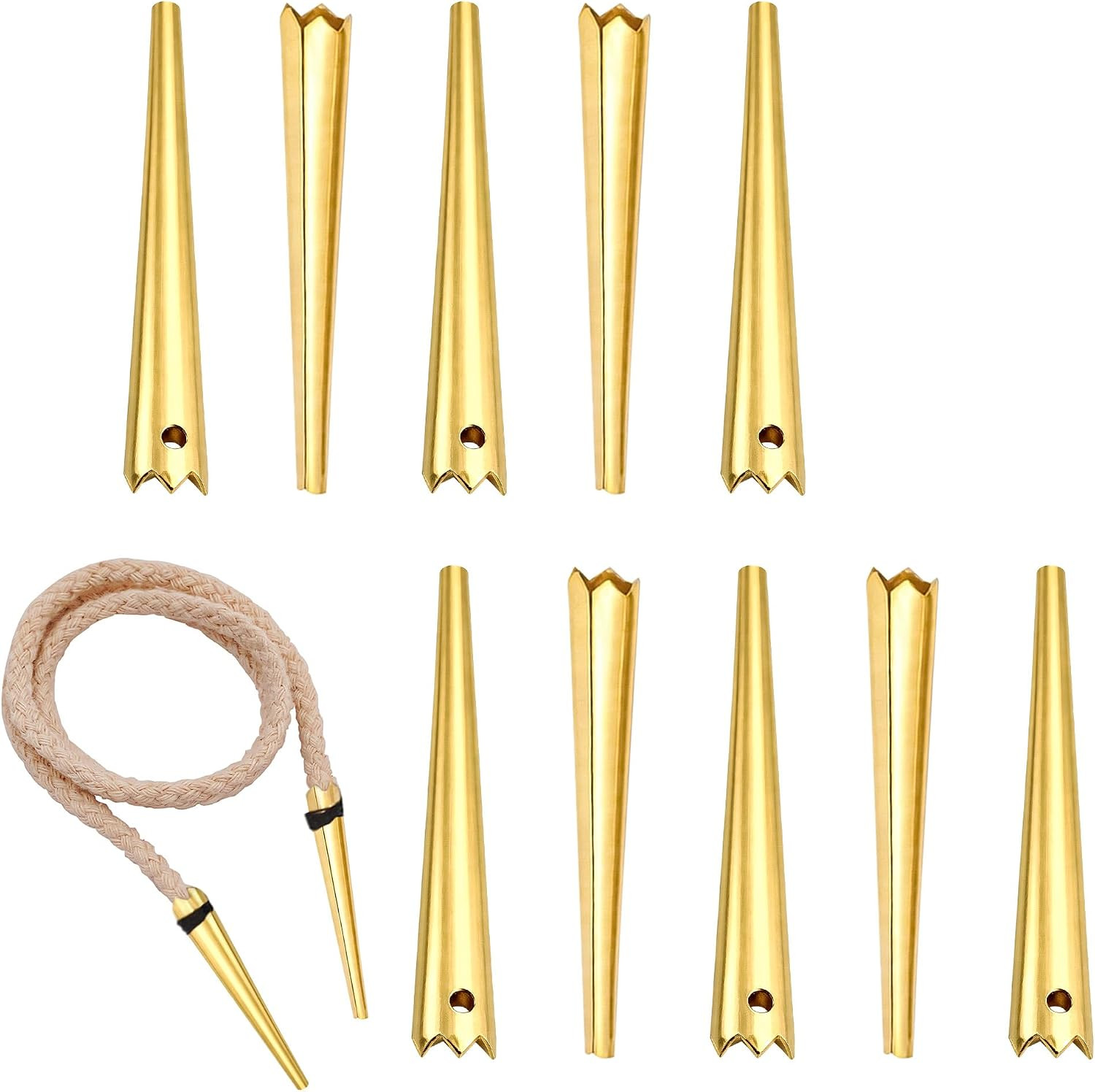 Medieval Solid Brass Aiglets Set (10–20 pcs) Lace Tips for Clothing & Gambesons