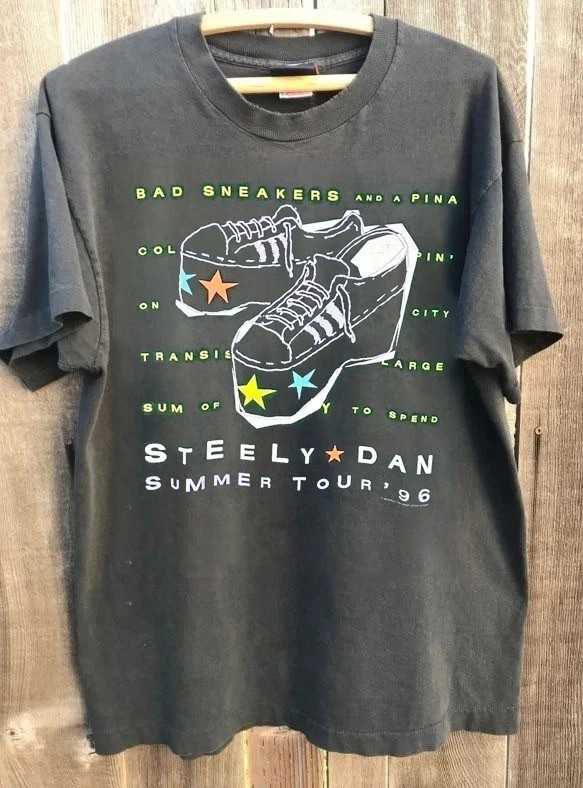 Remake 1996 Steely Dan Bad Sneakers Summer Tour Charcoal T-shirt