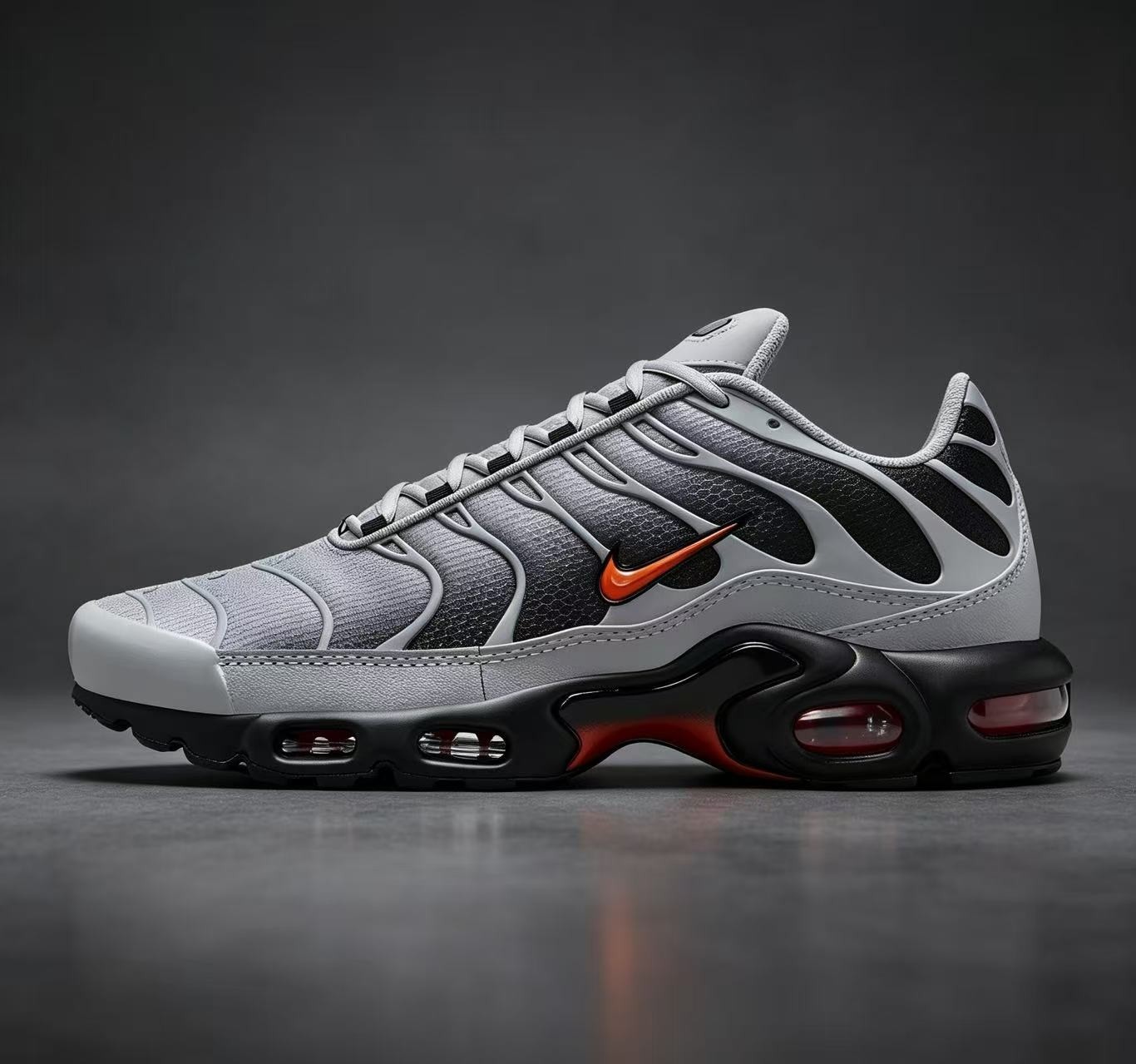 Men\'s Nike Air MAX PLUS TN Wolf Grey Black White Picante Red