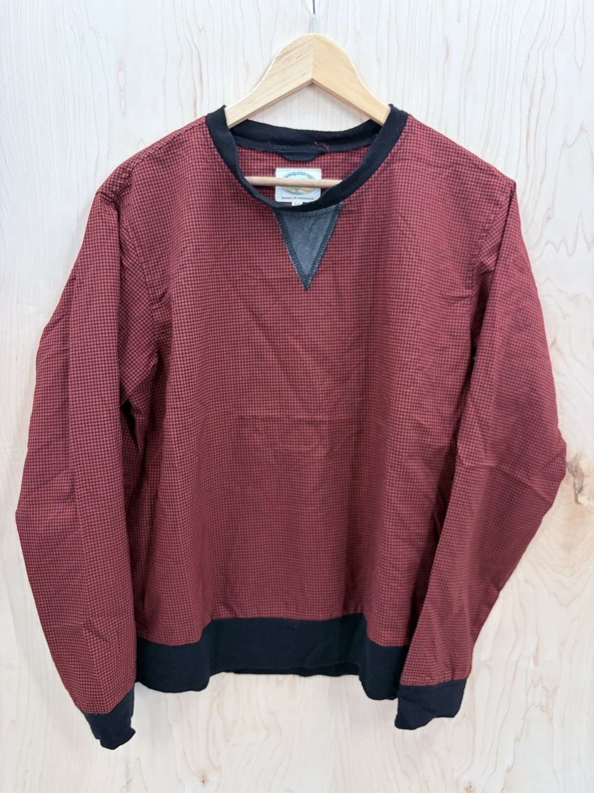 Ramblers Way Red Black Gingham Womens M Rambouillet Wool Pullover