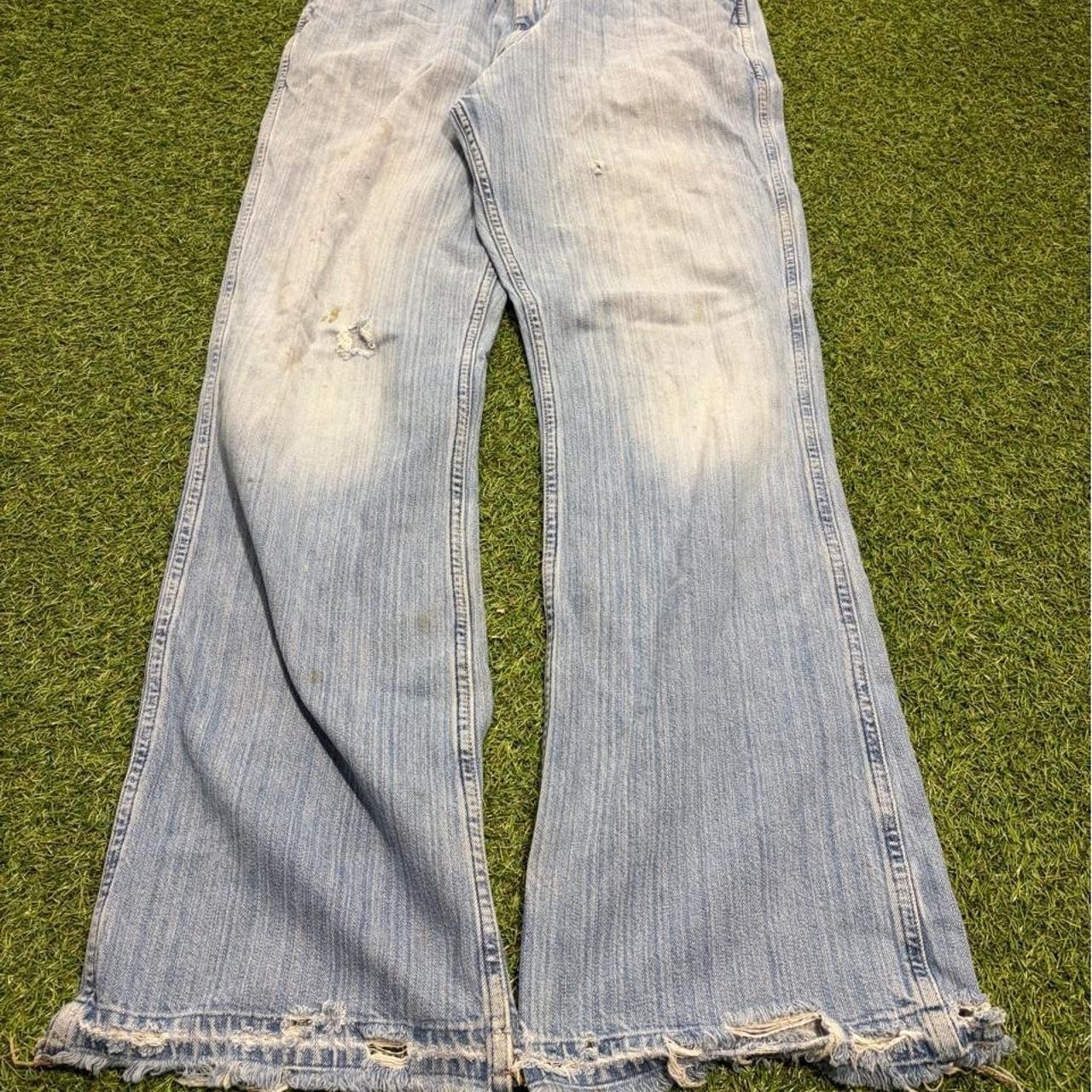 0354- Y2K American eagle crazy bootcut jeans size 32x34 crazy pair