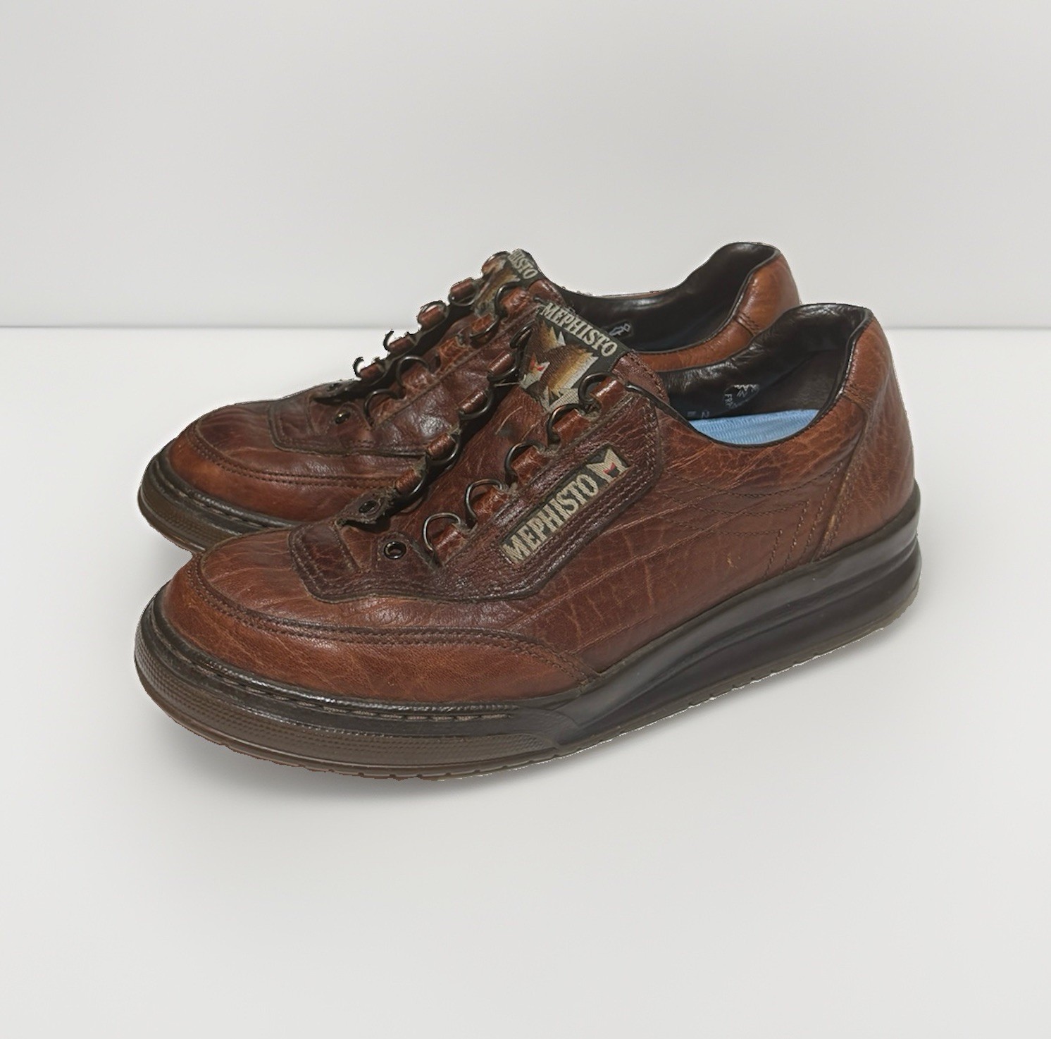Mephisto Match Run Off Premium Brown Leather Walking Shoes US Size 9