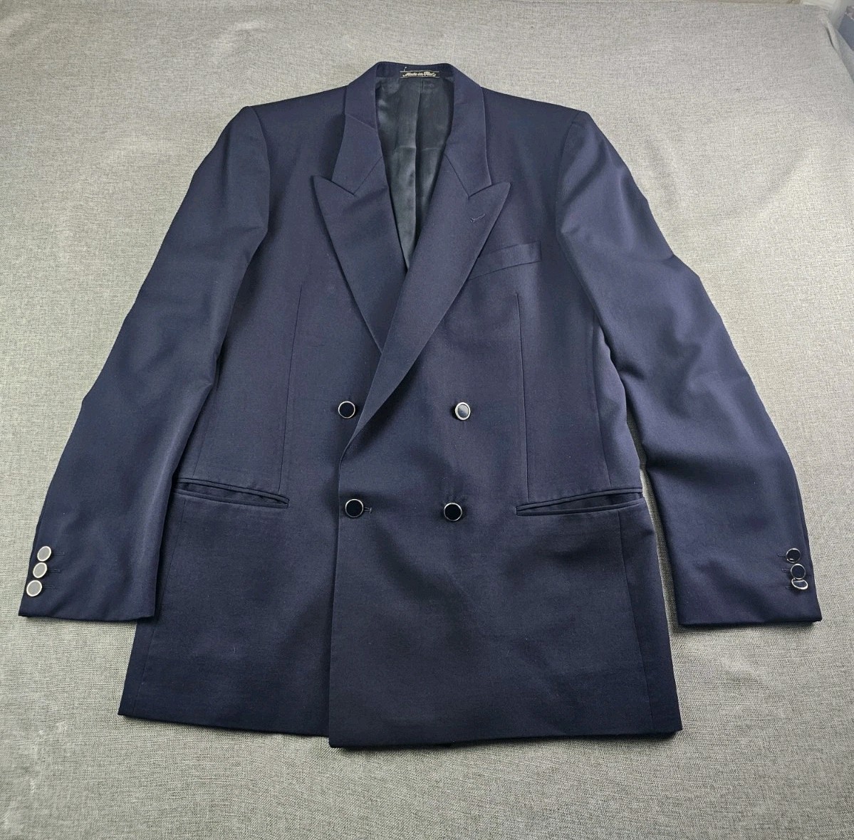 VTG Mani Georgio Armani Balzer Mens 42 Double Breasted Peak Lapel Metal Buttons