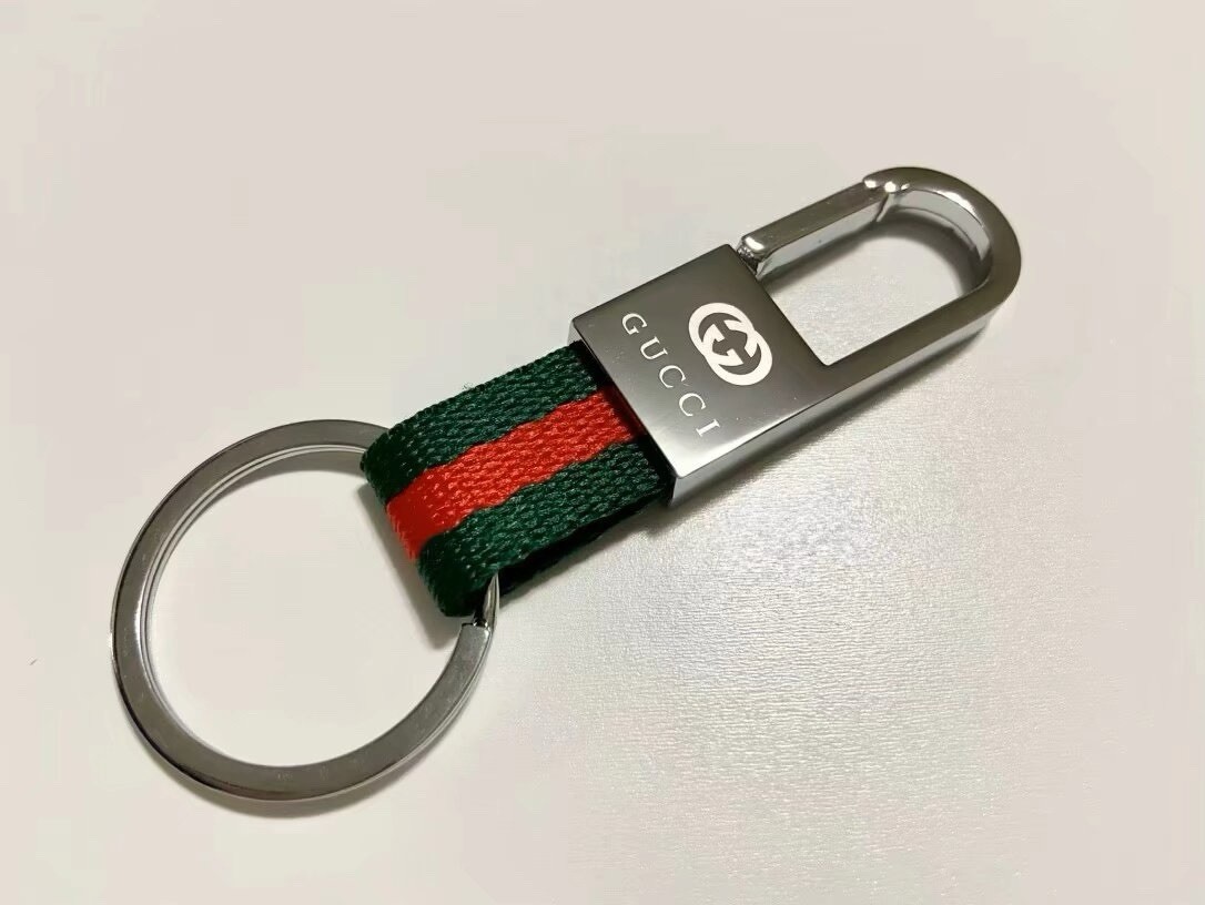 New Gucci Keychain Charm Signature Red/Green Strips Gift Idea 
