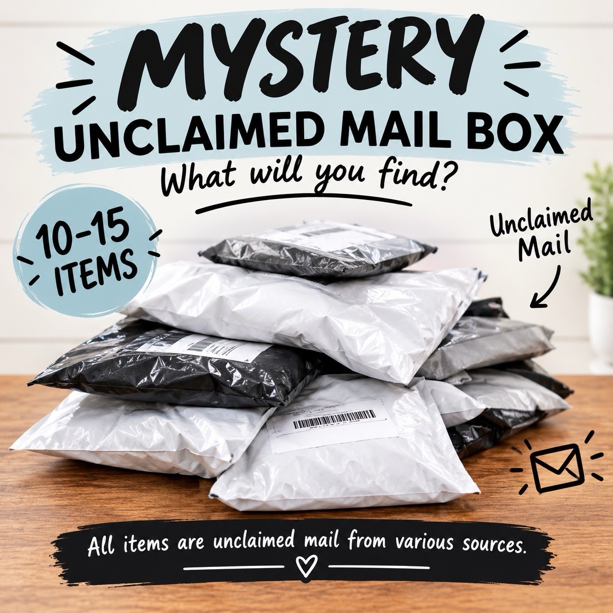 Unclaimed Mail Mystery Box - 10-15 Undelivered Packages Return Mail-Overstock