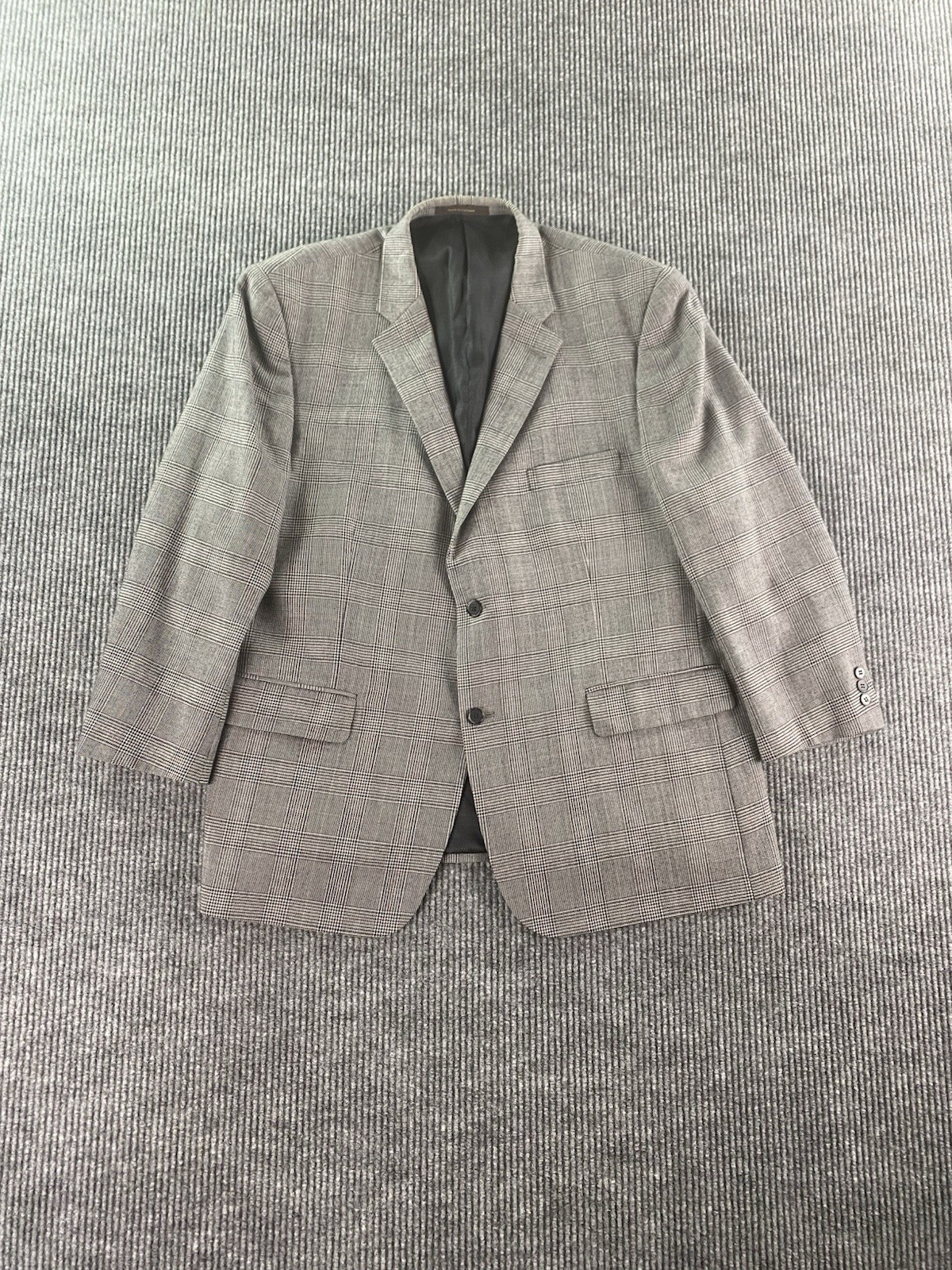 Tasso Elba Sport Coat 48 R Gray Wool Glen Plaid Premium Classic Designer Macys