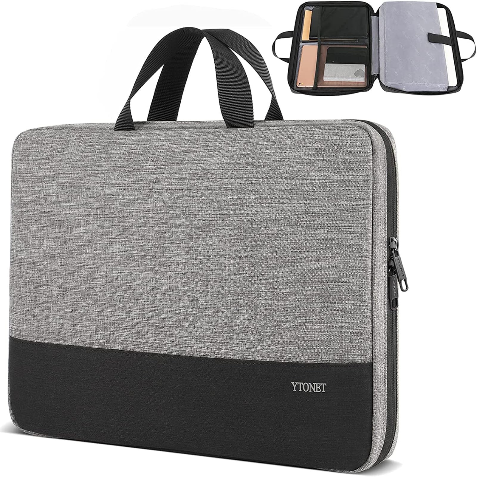 Ytonet Laptop Case, 15.6 inch TSA Sleeve Computer Bag 15-15.6 in, Grey 