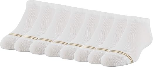 8 Pairs Gold Toe Girl\'s Everyday Liner No Show Socks White - Choose Medium/Large