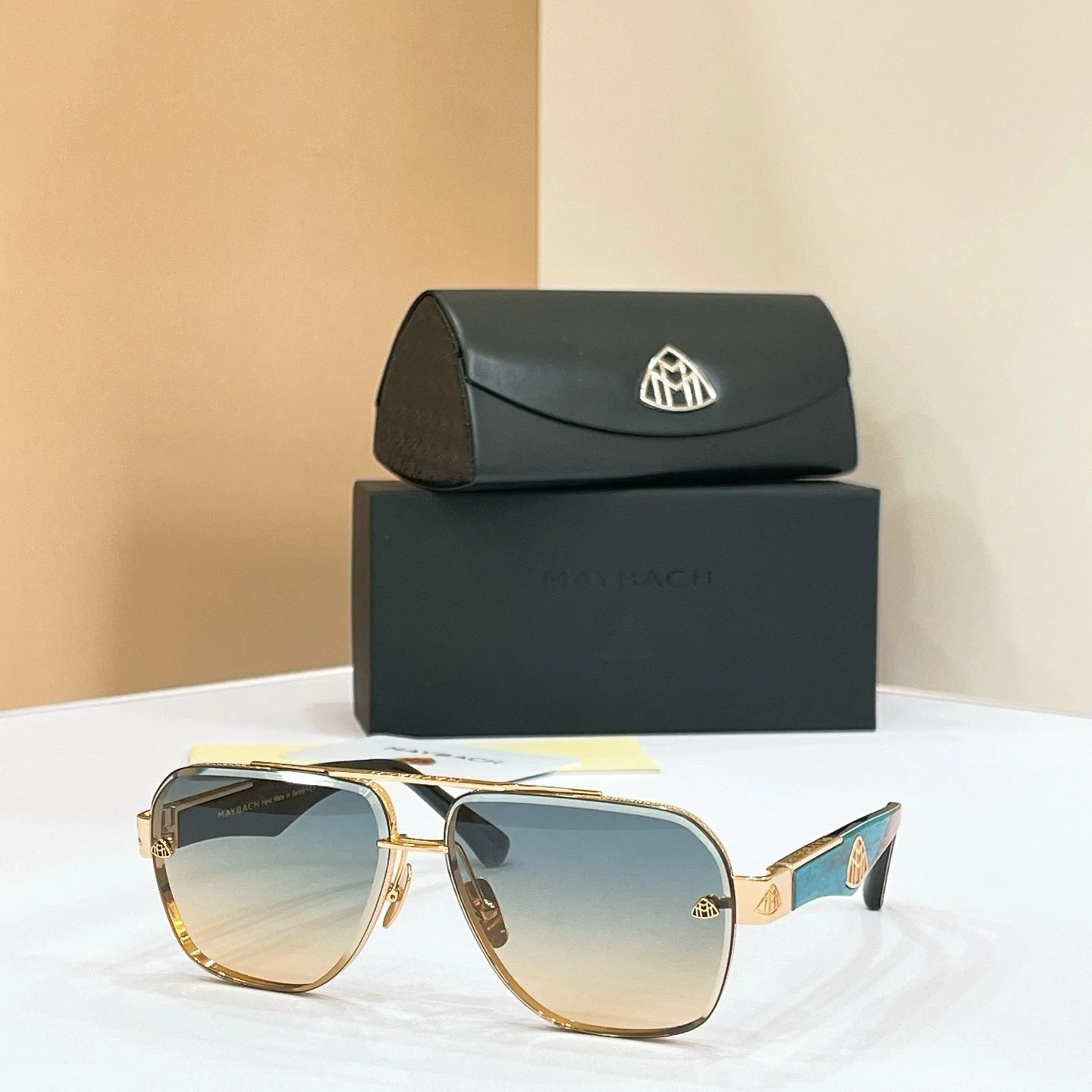MAYBACH THE SAME I Unisex Sunglasses Size 58口18-140 Gold/Turquoise Blue Gradient
