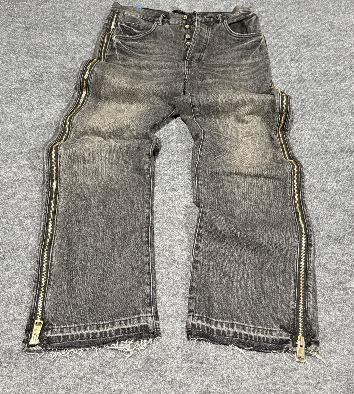 Limited Edition Purple Brand Black Denim Side Zipper Jeans Men’s Size 32