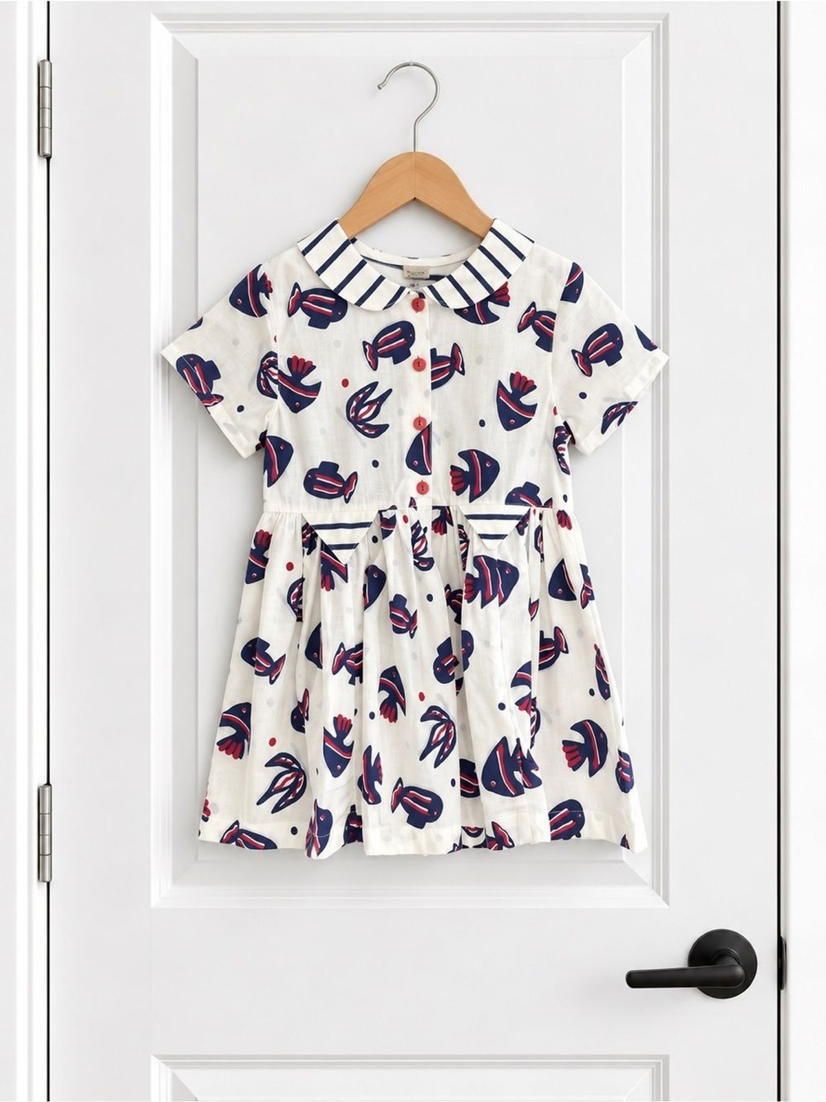 Vintage Clayeux France Girls Fish Sailor Dress 3A NWT Nautical Cotton