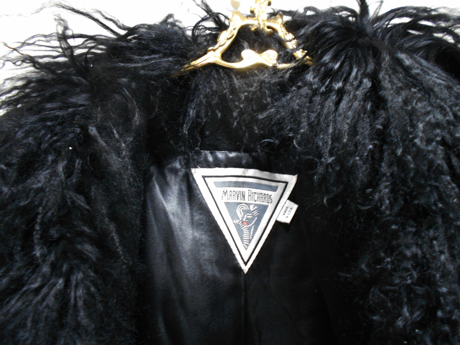 Pre-loved Exquisite Marvin Richards Curly Lamb Trimmed Lambswool Coat Sz 10  **
