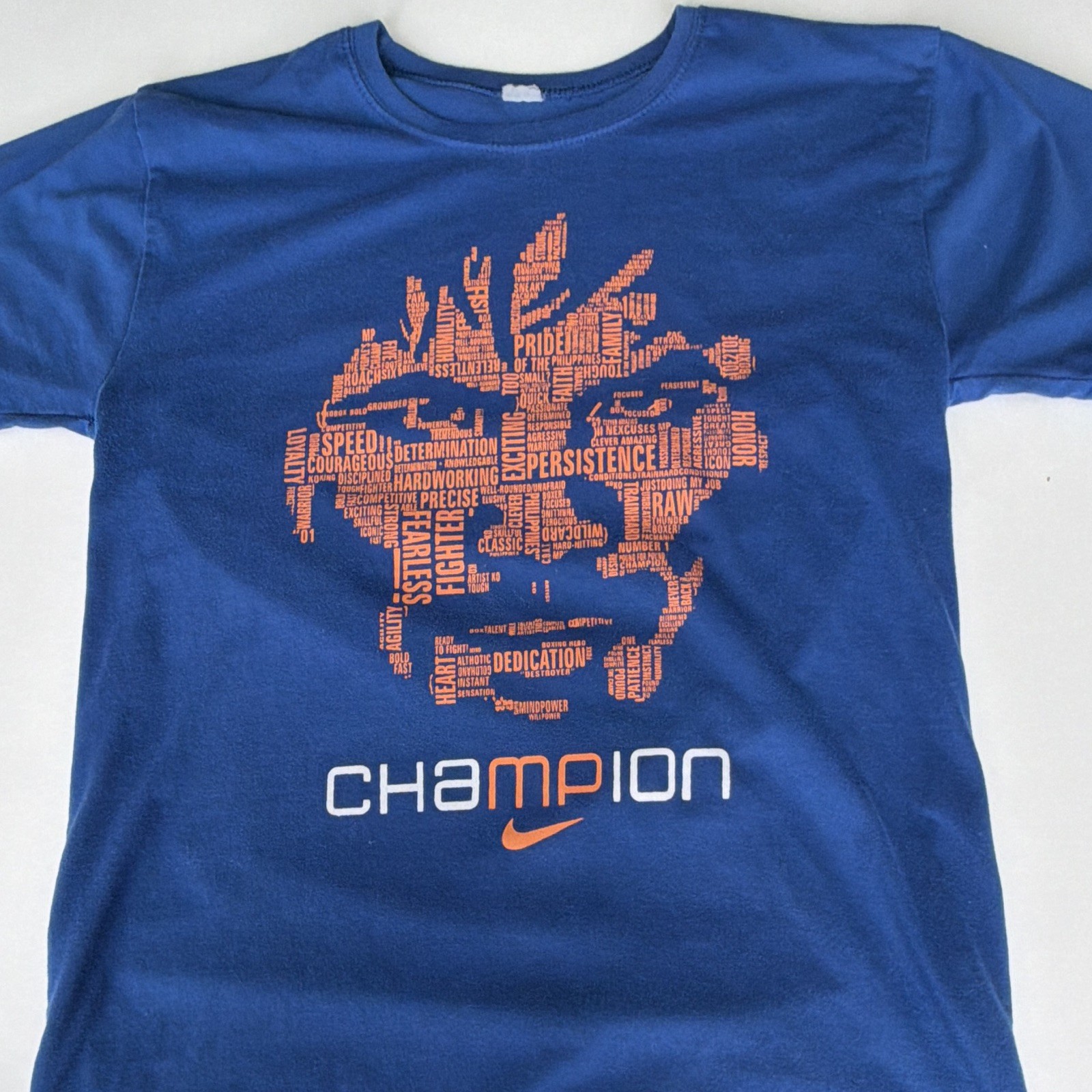 Nike Manny Pacquiao Champion Blue Graphic Logo Crew Neck Tee Men\'s M