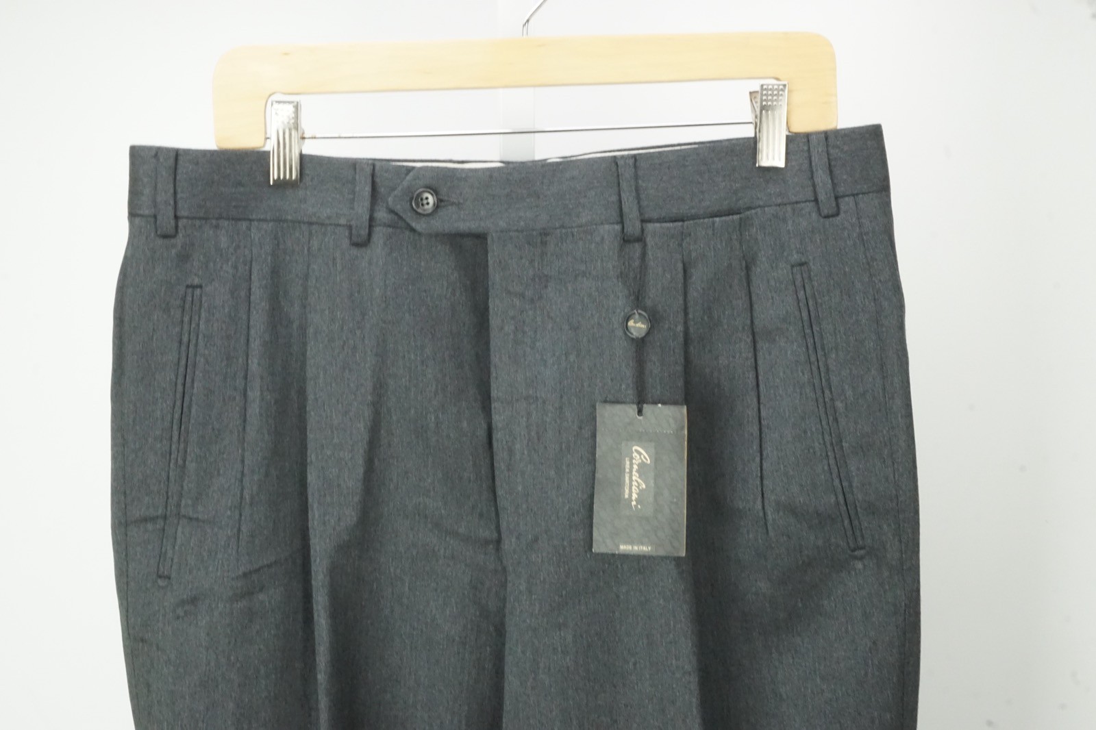 Corneliani Master Gray 100% Wool Mens Dress Pants Sz 50 EU BRAND NEW