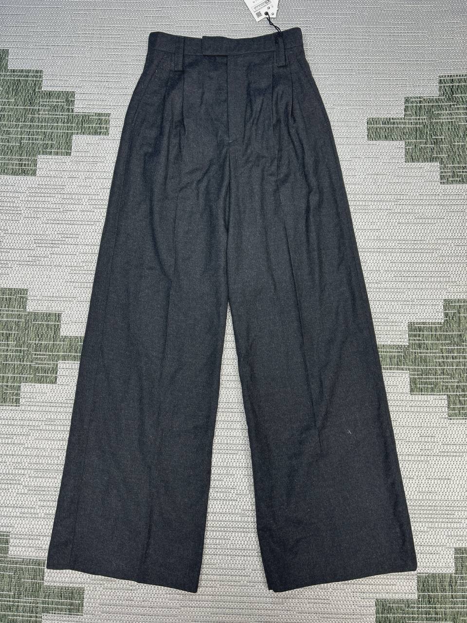 Zara Into the Classics Pleated Wide Leg Pants Womens XS Black Wool High Rise NEW