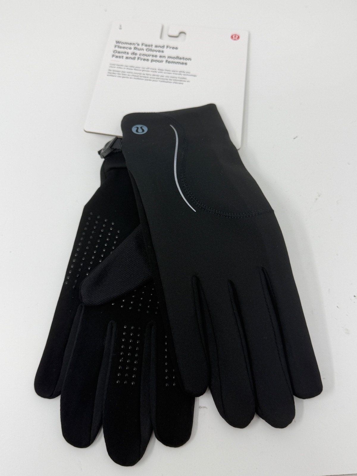 NWT Lululemon Fast & Free Fleece Run Gloves For Women. Large. Black