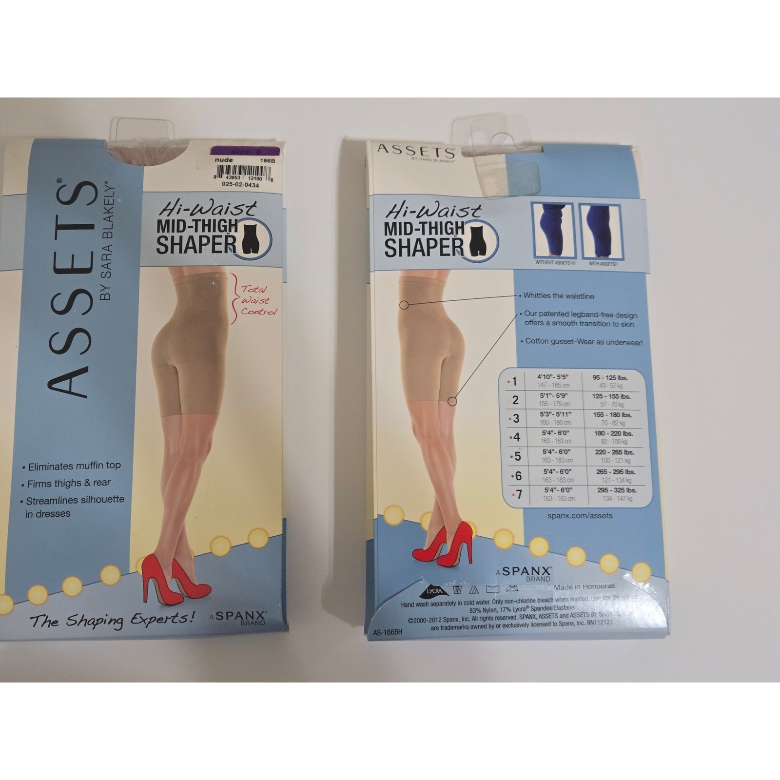 Spanx Assets by Sara Blakely Hi-Waist Mid Thigh Shapers (2 Pk) Size 5 Nude NEW