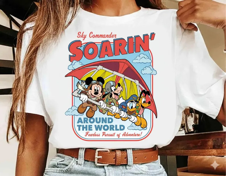 Disney Mickey & Friends Soarin Around The World Valentine T-Shirt Unisex