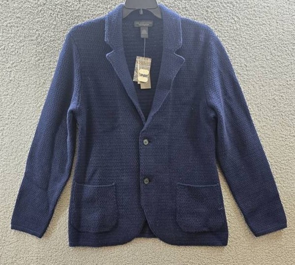 The Men\'s Store at Bloomingdale\'s Knit Wool & Cashmere Blazer L Navy Long Sleeve