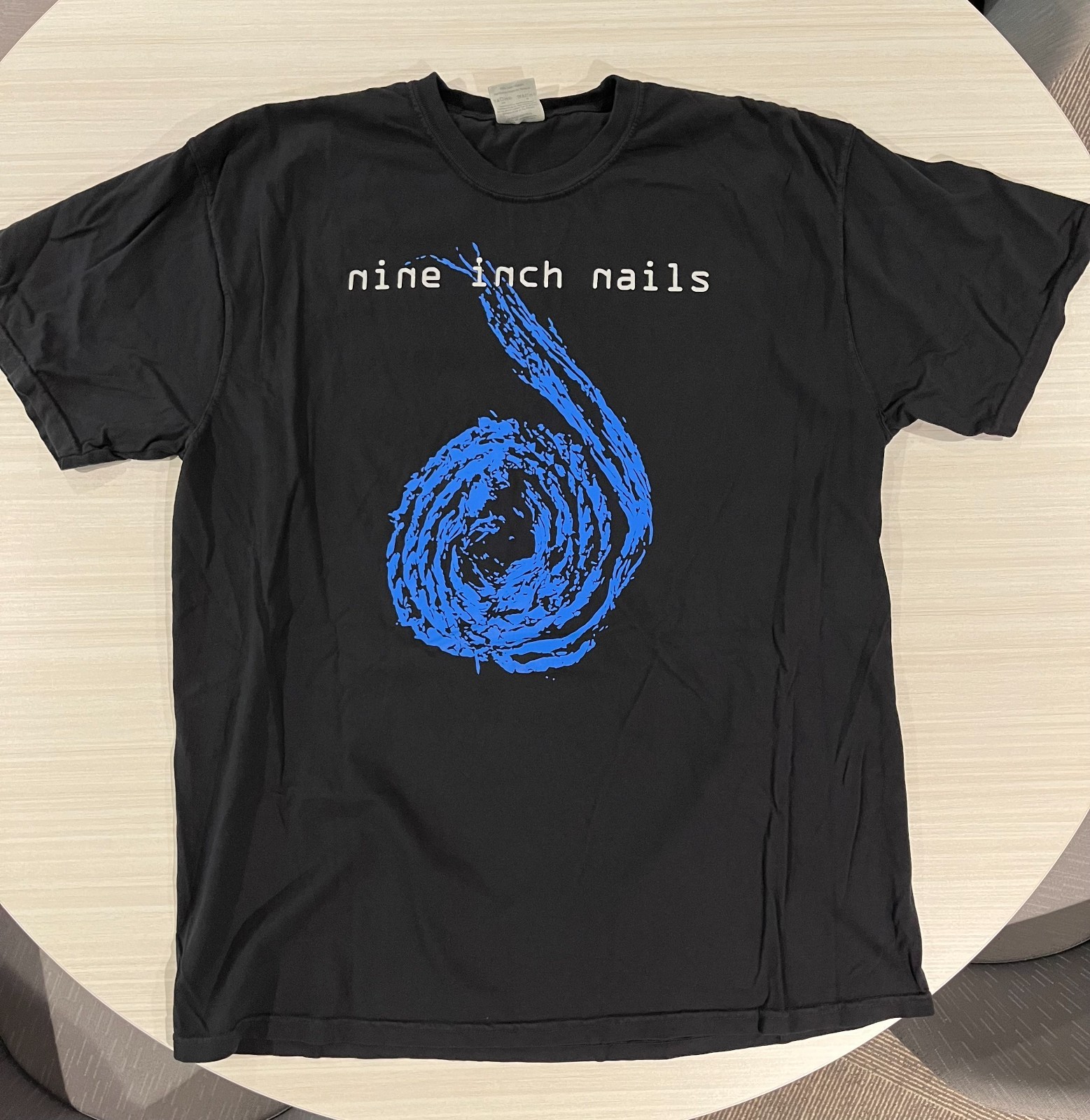 Nine Inch Nails blue coiled rope Eraser lyrics XL VG+ nin shirt comfort colors