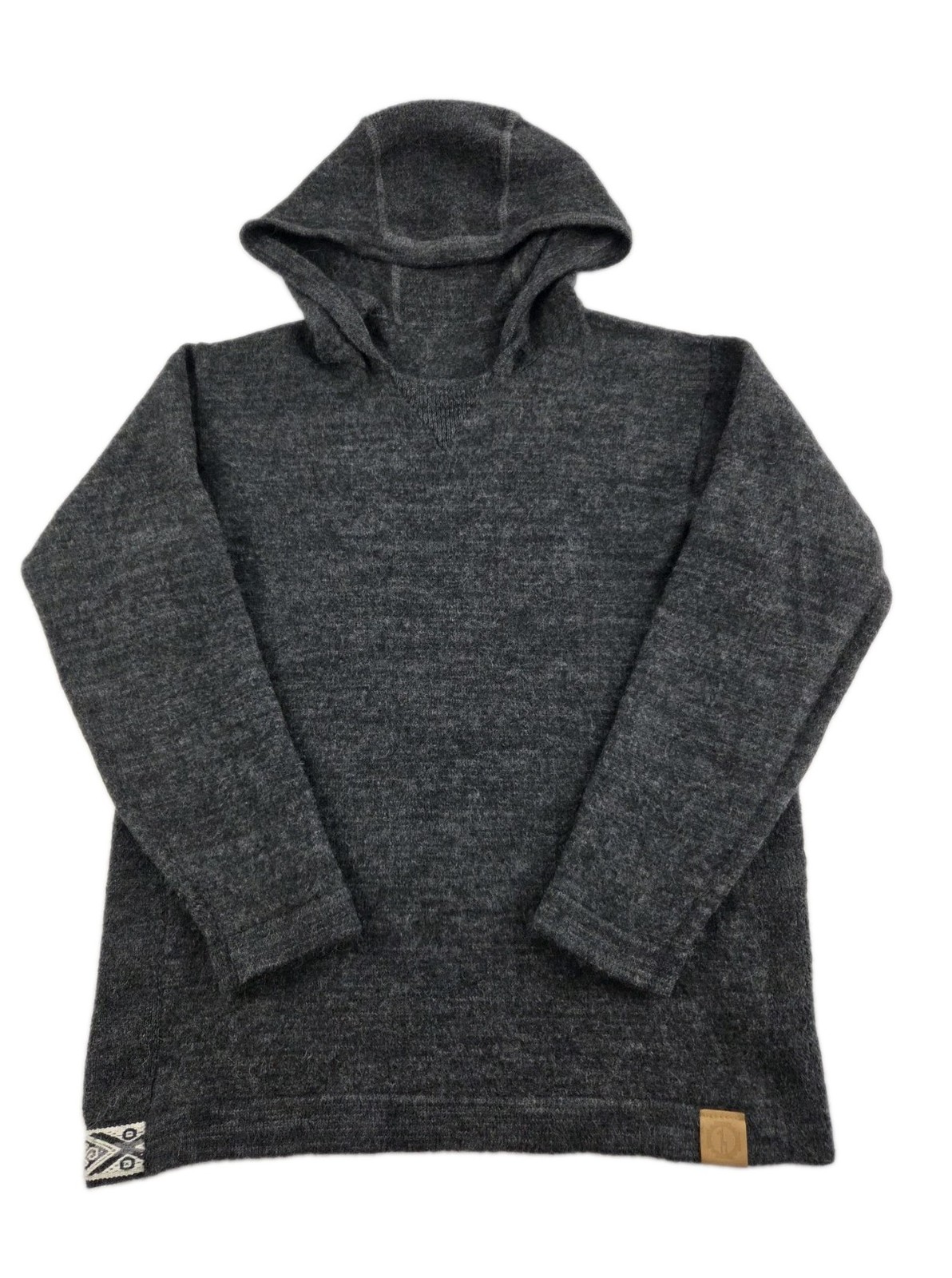 Paka Womens Sweater Hood Royal Alpaca Grey Size Large