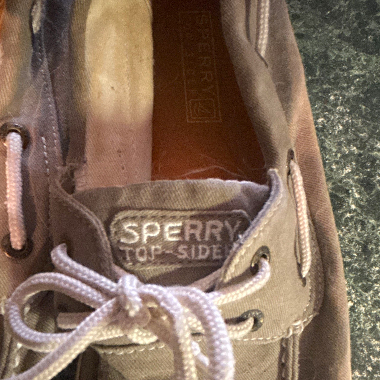 Sperry Top-Sider Men’s Gray Canvas Boat Shoes Lace-Up Rubber Sole 6.5 M