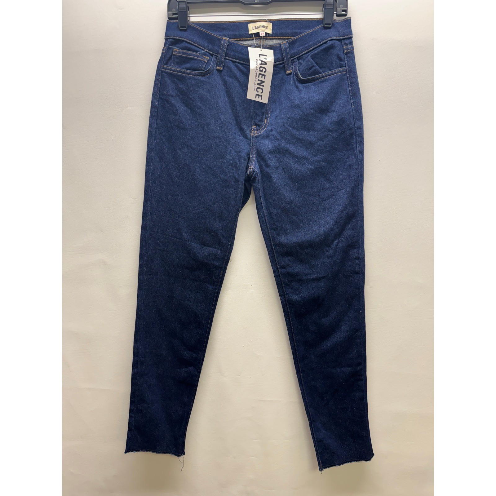 LAGENCE Margot Jeans Women 25 Blue High Rise Skinny Raw Hem