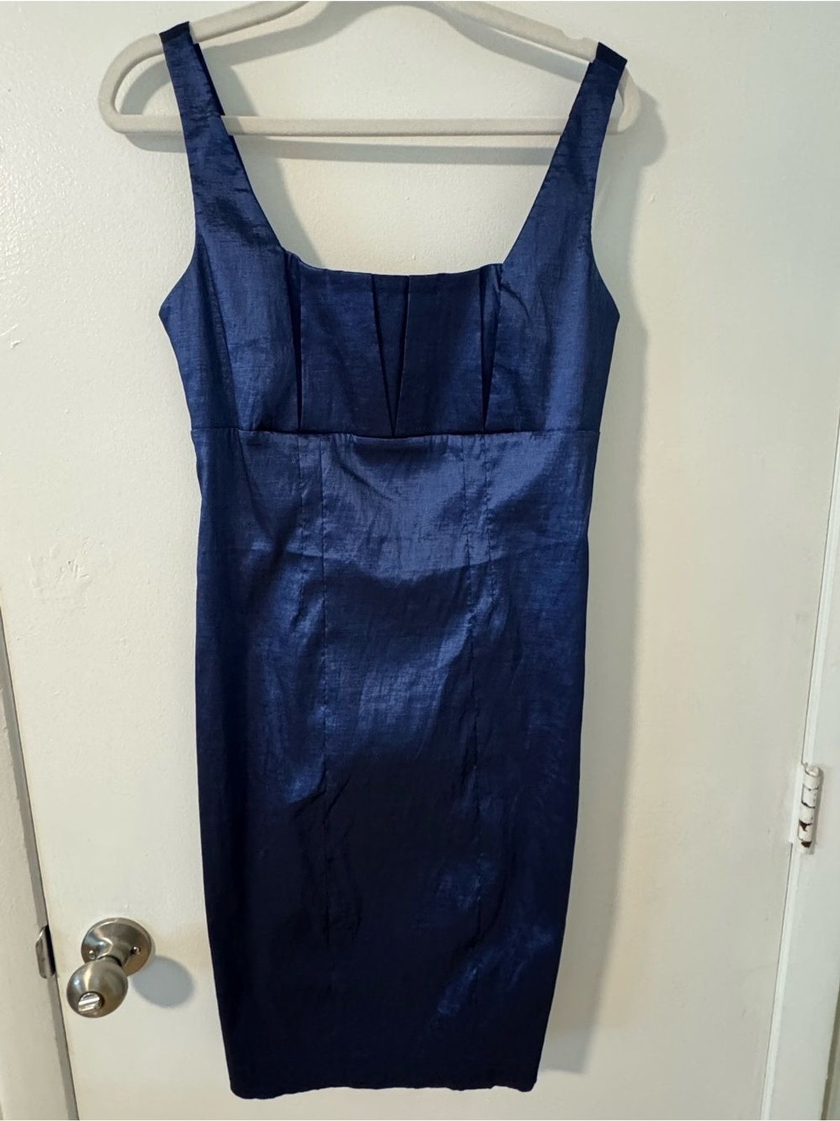 Calvin Klein Midnight Blue Midi Sheath Dress - see measurements