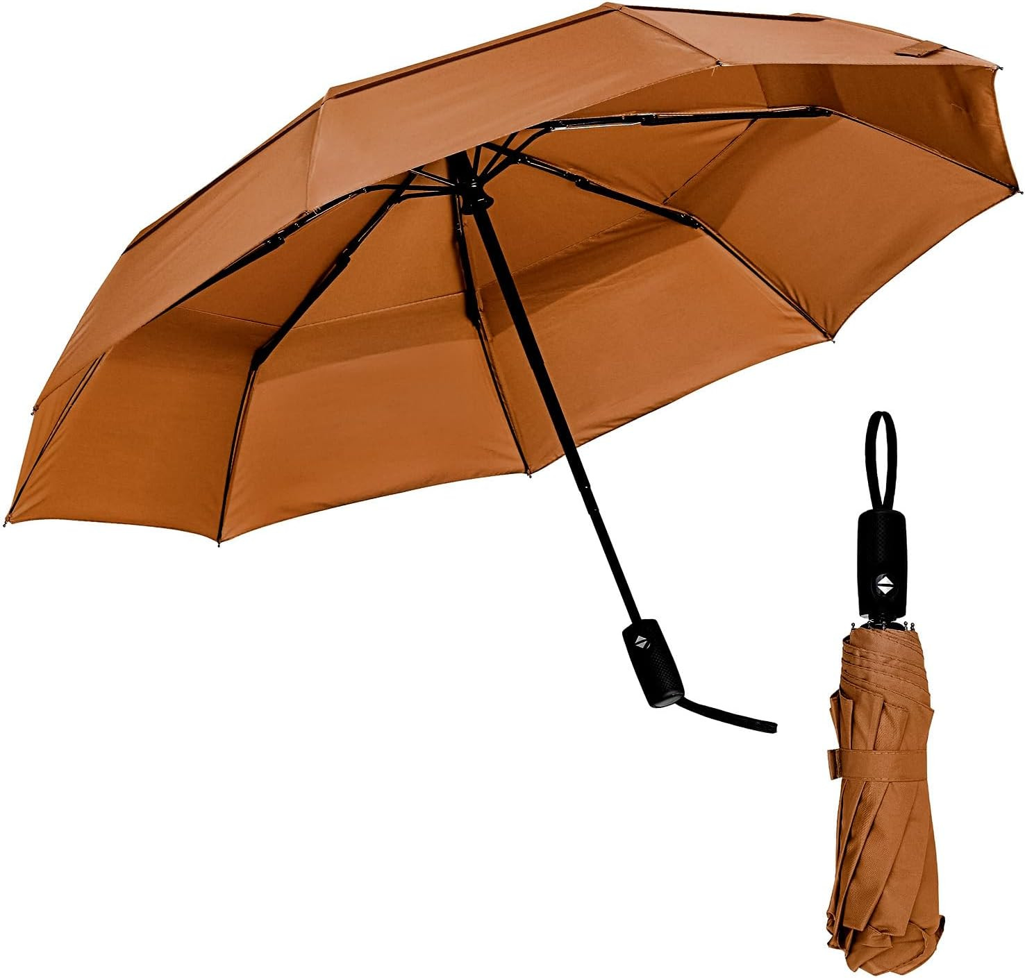 Mr. Pen Windproof Travel Umbrella Compact Automatic Folding Black