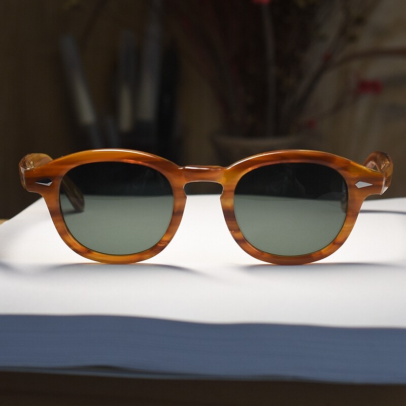 Vintage G15 Sunglasses Johnny Depp polarized sunglasses men blonde green Glasses
