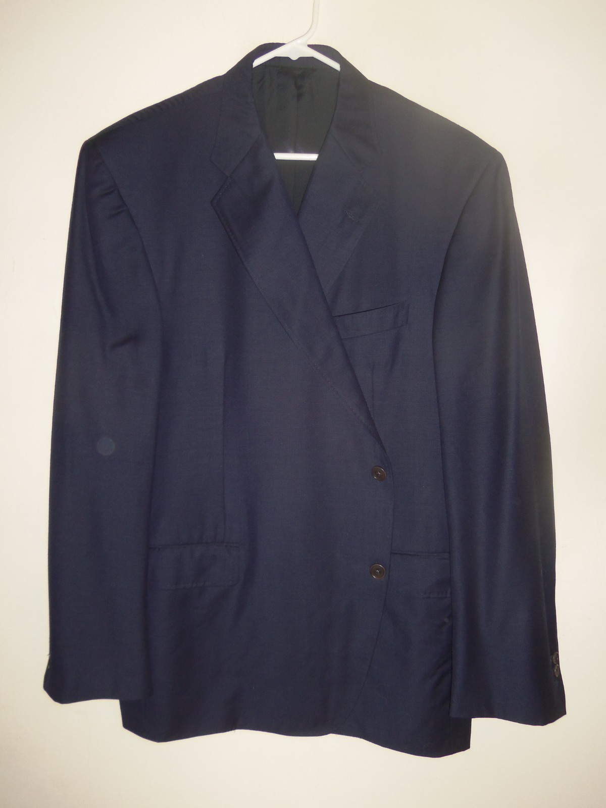 BA456- NEW BESPOKE CANVASSED D. Lacquaniti NAVY BLAZER- Surgeon Cuffs- 52 L