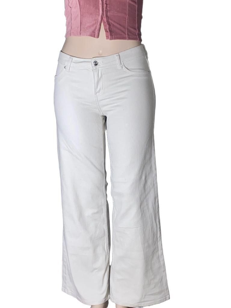 H&M Divided Wide-Leg Beige Jeans