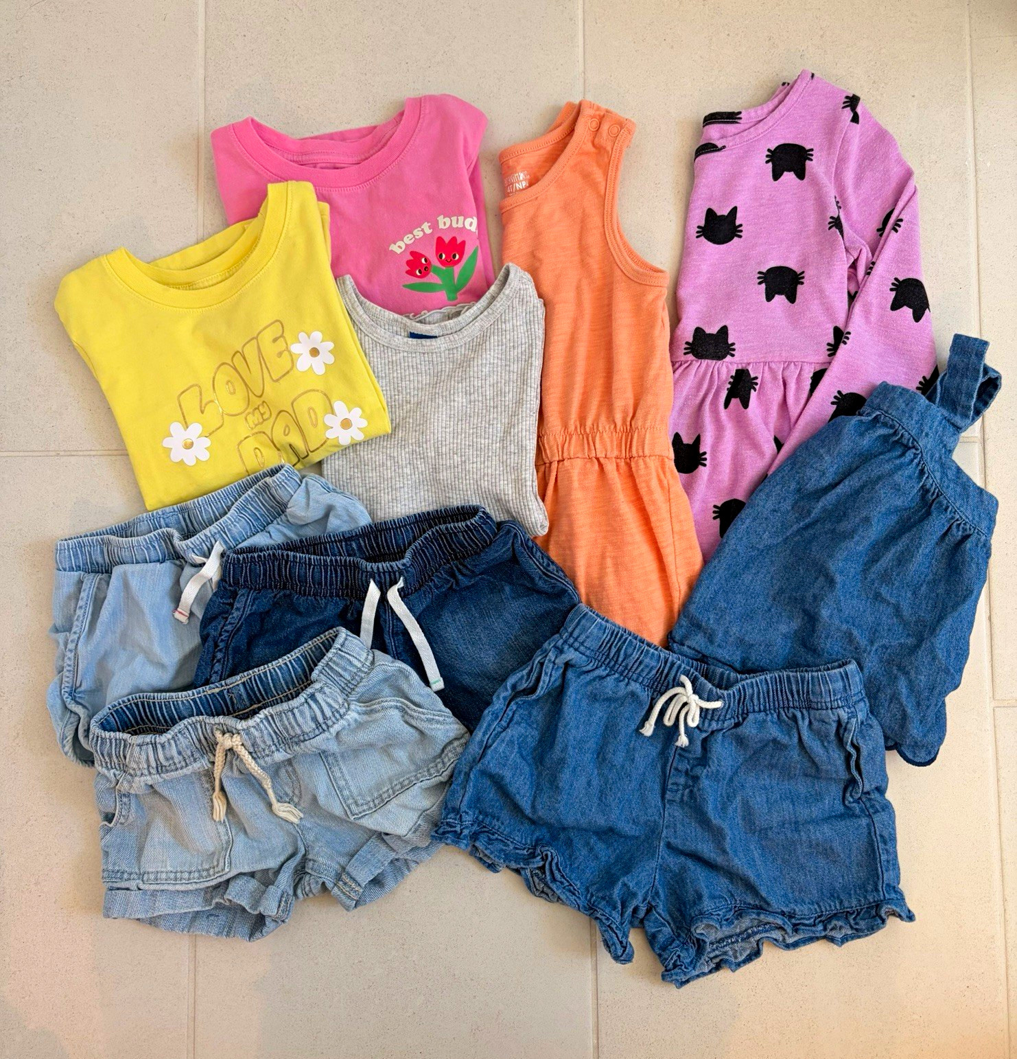 Cat & Jack Old Navy Garanimals Girls 4T Clothing Lot Dress Tops Shorts Animal